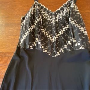 Vintage Embroidered Slip black and white For 90s Dress